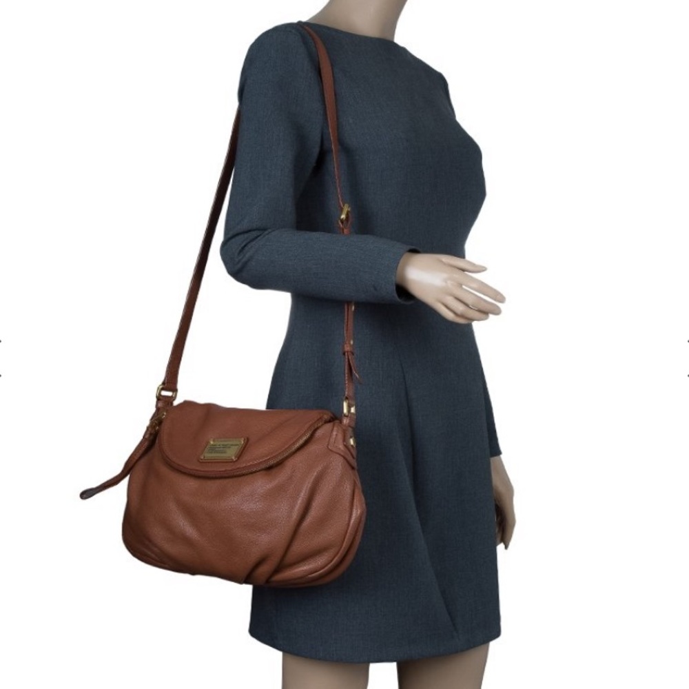 MBMJ Brown Leather Classic Q Natasha Crossbody Bag